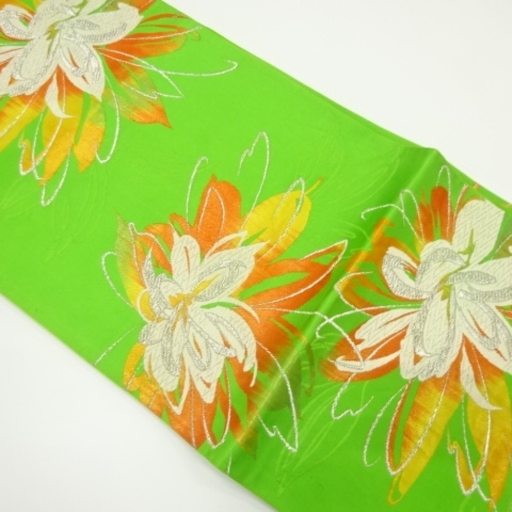Vibrant Floral Green Scarf
